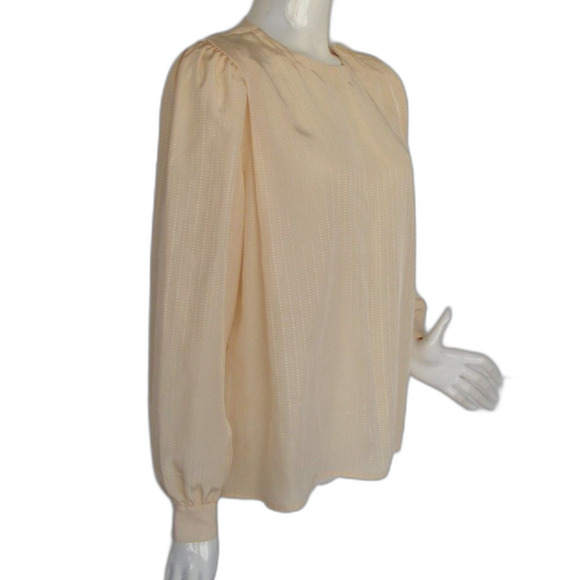 Anne Klein Blouse/Top, XL, Statement Shoulders, Buttery Yellow, Long sleeves - Picture 2 of 12